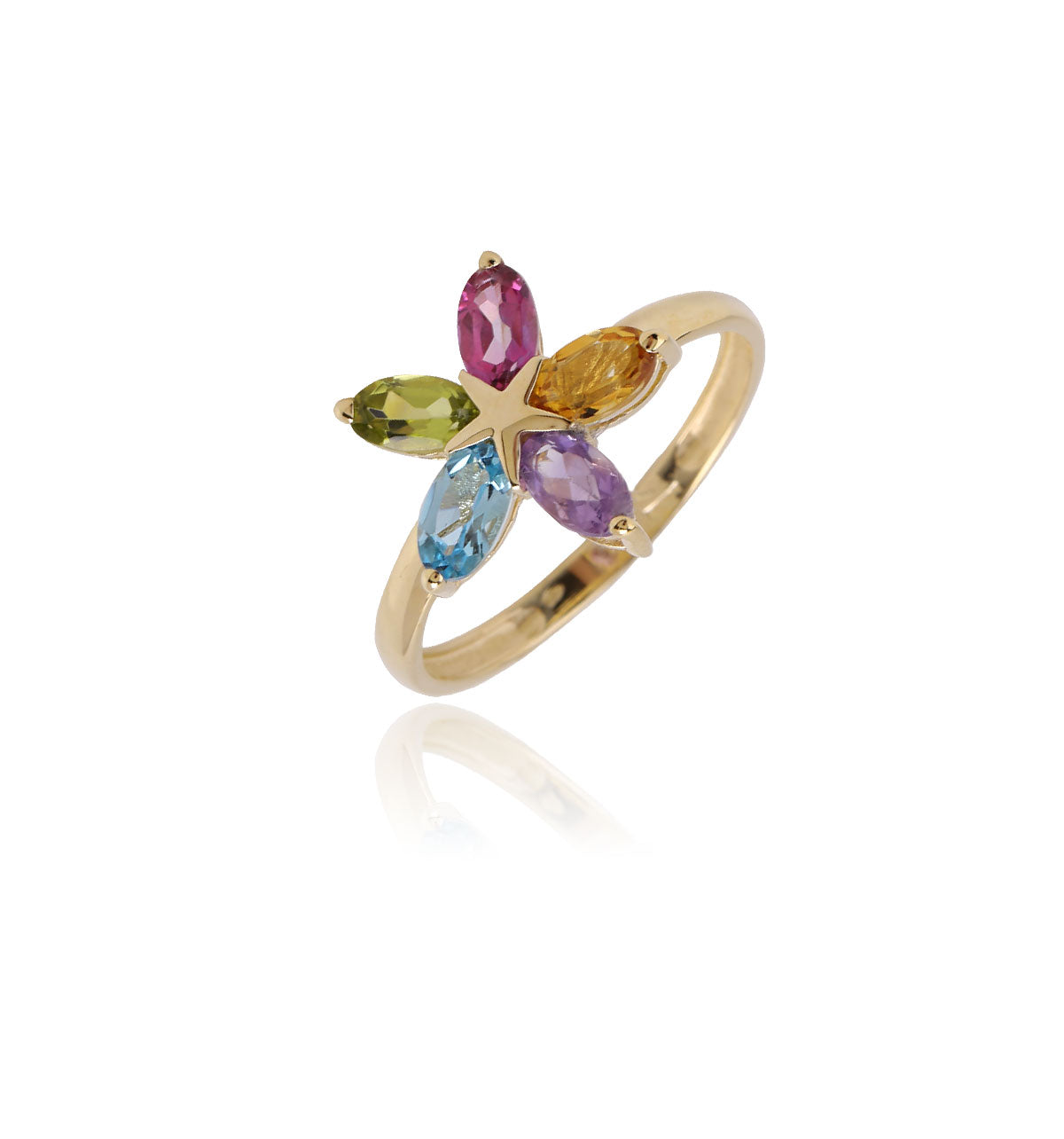 Anillo flor multicolor