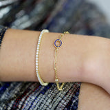 Pulsera Esmalte Azul Oval