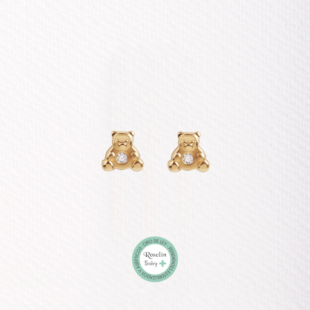 Pendientes Baby+ Osito y circonitas