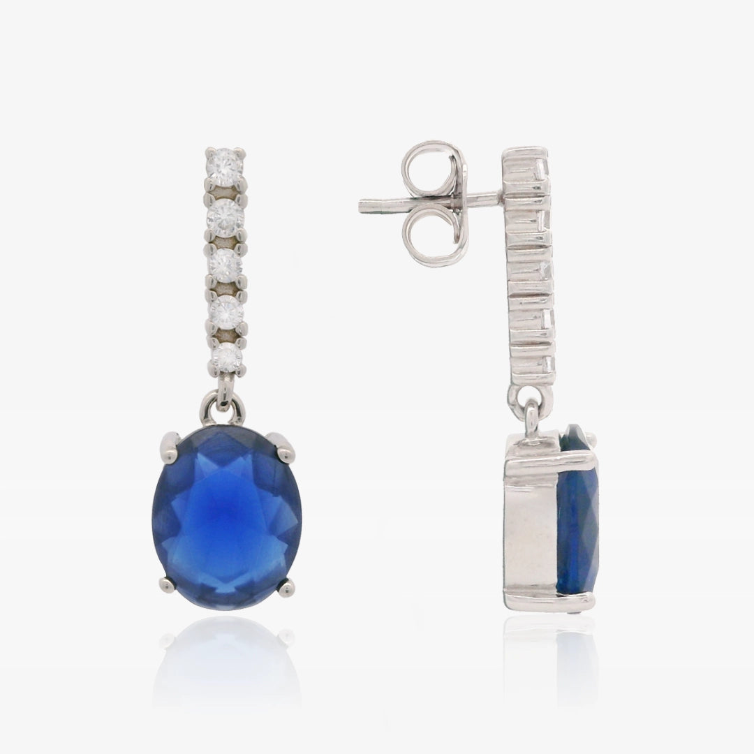 Pendientes Piedras Oval Azul